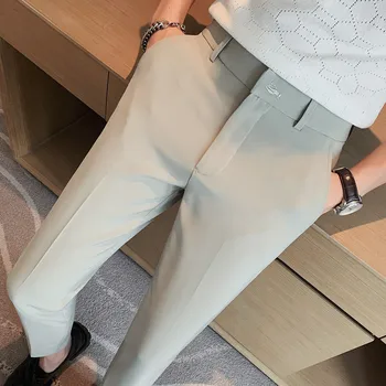 2022 Modni kvalitetne pamučne muške odijelo hlače izravne proljeće-jesen duge muške klasične poslovne svakodnevne hlače pune dužine