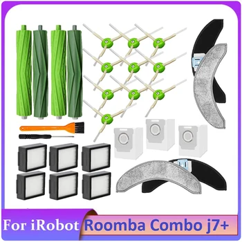 29 KOM. Set Pribora za iRobot Roomba Combo J7 + Robot-Usisavač Gumene Četke i Filteri, Bočne Četke, Torbe za Obuću