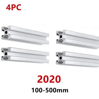 4 kom./lot 2020 Ekstrudirani Aluminijski Profil 100 mm-500 mm Dužina Linijskog Pruge 200 mm, 400 mm, 500 mm za DIY 3D Pisač radni stol s CNC