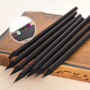 5 kom. crni štap HB Olovka s šareni dragulj Slatka Crna drvena Standard olovka za školu slikarstva, crtanja, pisanja, dječje bojice