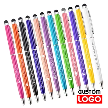 50 komada plastičnog olovka 2-u-1 univerzalni kemijska olovka, tekst graviranje, custom logo, uredski školski promotivni ručka