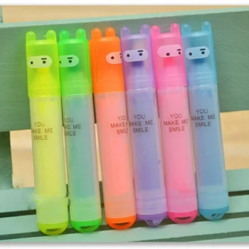 6 boja/set mini-markera s pozadinskim osvjetljenjem, boji olovke za školu ureda, pribora za studente marcadores de colores