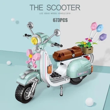 673 kom. mini Luksuzni moto skup Pink automobil Vespa motocikl mini mikro dijamant blokovi Motocikl cigle igračke za djecu poklon
