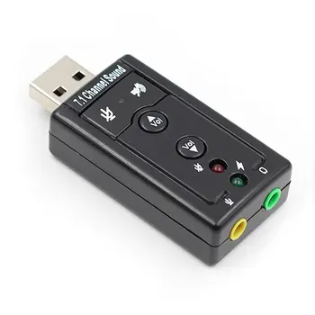 7.1 Eksterna USB zvučna kartica, mikrofon, zvučnik, audio jack za slušalice, kabel-ac adapter za 3,5 mm, pogodno za PC i prijenosna računala