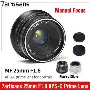 7artisans 7 artisans 25 mm F1.8 Objektiv s ručno fokusiranje Prime za Sony E/Fujifilm FX/Canon EOS-M/Olympus i Panasonic Micro 4/3 Mount