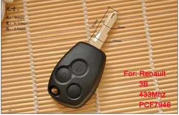 Daljinski ključ sa 3 tipke za Renault s čipom PCF7946 433 Mhz (blade NE73) 5 kom./lot