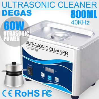 Digitalni ultrazvučni čistač 800 ml 60 W, timer za kupke od nehrđajućeg čelika, grijač, podesiva genetika ultrazvučno pranje rublja, stomatološki instrumenti