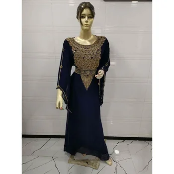 Dubai marokanski kaftan Фараша Абайя svečana odjeća plavo moderna arabic haljina je Kurti za žene