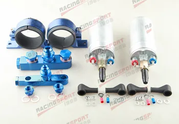 Dvostruka pumpa za gorivo Bosch 044, dvostruki nosač, aluminijski montažni komplet, plava