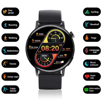 F22R Pametni sat BT Poziv Smartwatch Fitness Android Temperatura tijela/Spavanje/ broj otkucaja srca/Monitor razine glukoze u krvi Vodootporan IP67 9