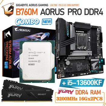 GIGABYTE B760M AORUS PRO DDR4 Nova igra Intel Matična ploča B760 S procesorom Core i5 13600KF SA ram memorijom 3200 Mhz, Priključak za LGA 1700 128G M. 2