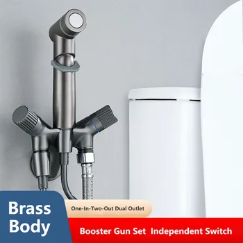 Higijenski tuša za kupaonicu, латунное bide visokog tlaka, pištolj-raspršivač toaletne vode, mlaznica za tuširanje s dvostrukim izlazom, pribor za kupaonice
