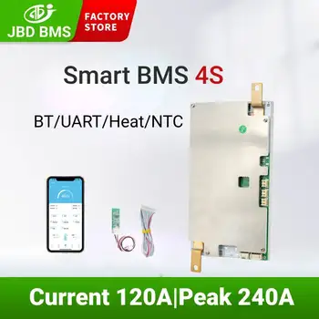 JBD Smart BMS 4S LiFePO4 12 U Litij-ionska 4S 120A Isti Portovi i Konektori Ravnotežu Bms UART BT NTC Funkcija Grijanja Za Litij bateriju