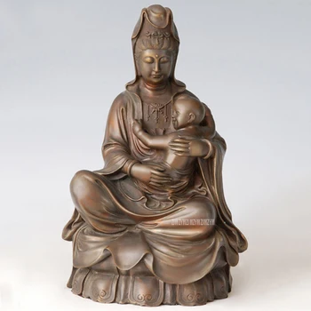 Kip Buddhe Гуаньинь, brončanog zanat, держащее bebu, figurica djeteta, kineski skulptura Buddhe, dekoracija za dom, dnevnog boravka, B-99