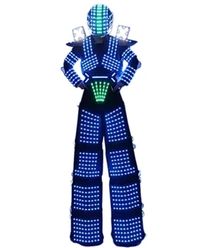 Led kostim robota-ходунка na štulama, odijelo sa kacigu, promjena boje RGB
