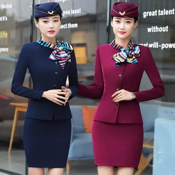 Ljetna nova uniforma stjuardese, avionski profesionalni ženski hotelsku radna odijela, radna odjeća, kaputi, suknje