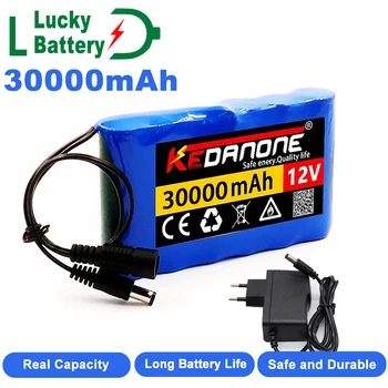 Lucky Punjiva baterija 12 30.000 mah litij baterija od 12,6 v dc, 30 ah, monitor cctv kamere sa punjačem