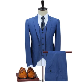 Muški business casual odijelo, profesionalni službeni vjenčanicu mladoženja, komplet od tri predmeta