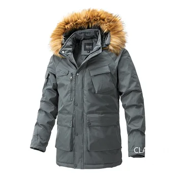 Muški zimski kaput s mnoštvom džepova, toplo parkovi, kvalitetne muške svakodnevne ulične duge kapute, muške zimske dolje jakne s kapuljačom, 4XL