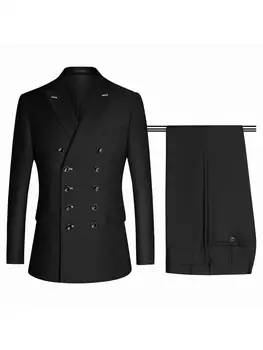 Muško odijelo Profesionalni business casual odijelo komplet vanjske trgovine Modni distichous tamno plava crna siva tanko kućište