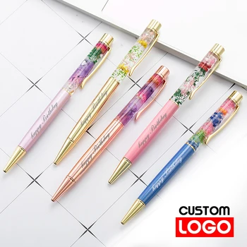 Nova olovka s cvjetnim uljem za vječni život, metal kemijska olovka, natpis s ugraviranim imenom, promotivni ručka, custom logo, uredskog materijala u rasutom stanju