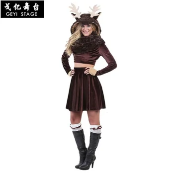 Nove kostime božić jelena za zabavu mališana, haljina za косплея s božićnim jelen, zabavna odjeća sa životinjama za žene u poklopcu motora