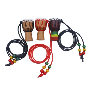 Ogrlica od afričkog bubnja Dejembe ručni rad, pribor za udaraljke, boja drveta s crnom žicom