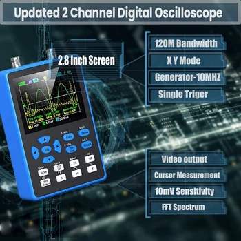 Osciloskop DSO2512G - digitalni osciloskop 2 u 1 i generator signala DDS, širina pojasa 120 Mhz, frekvencija uzorkovanja 500 ISA/S