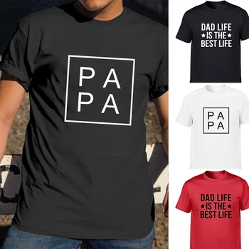 PAPA Square Dad Life Muške Svakodnevne majice u stilu Харадзюку, Najbolji Poklon za tatu na očev Dan, Zabavna Majica kratkih rukava I okruglog izreza, Odjeća