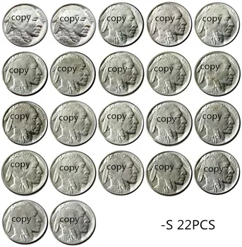 SAD Skup (1913-1938) S 22 kom. ukrasnih novčić u stilu bizona s kopijom nikla u pet centi