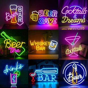 Serija barova Neonski Znak Shopping Centri, Trgovine Party Cocktail Party Klub Trgovine Udoban Restorani Poslovni Prostor Led Lampa Za Ukrašavanje Zidova