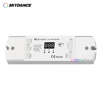 Skydance 1-10 4-kanalni pretvarač DMX512 u 0-10 U; Ulaz 12-24 vdc /100 do 240 v izmjenične struje; 4-Kanalni DMX RDM Digitalni Dekoder signala DL-L
