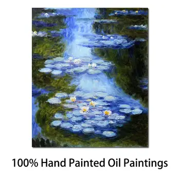 Slike na platnu Vodeni ljiljan (plavo-zeleno) Tocno umjetničkih djela Claude Monet Kvalitetan ručno oslikana