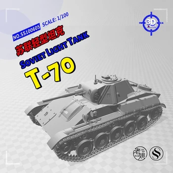 SSMODEL 100605 V1.7 1/100 Kit modela od smole s 3D ispisa, sovjetski jednostavan tenk T-70