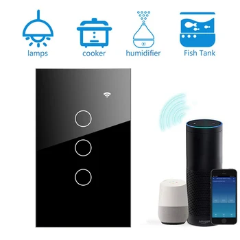Standardni Wi-Fi Tuya pametan prekidač svjetla 1/2/3 Gang stakleni touchpad aplikacija za daljinsko upravljanje glasom radi Alexa Google Home
