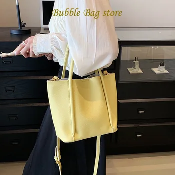 Svakodnevne ženske ružičasto-žute male torbe-тоут 2023, novi trend torbe na rame, slatka ženske torbe i novčanik velikog kapaciteta