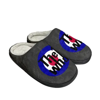 The Who Pop-rock grupa Kućni pamučne papuče po mjeri muške, ženske sandale od samta spavaća soba Svakodnevni kojim da čuva toplinu cipele termalne papuče crna