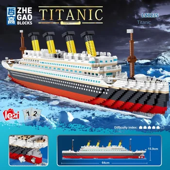Titanic 3D-Plastični Model Broda Gradivni Blokovi za Odrasle Mikro Mini Cigle Igračke Setovi Prikupiti Круизную Brod Dječji Dar