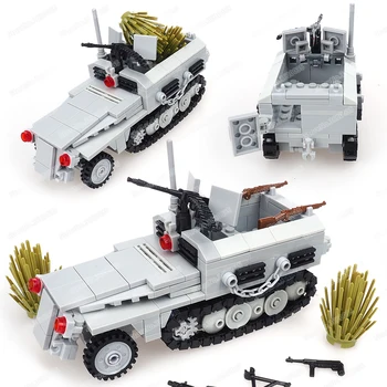 Vojna oklopna vozila njemačke vojske, blok, skupština WW2, figure, model zaštite od oružja, dječje božićne darove, igračke za dječake