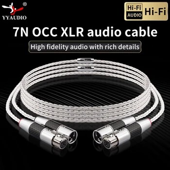 YYAUDIO 1 Par Hi-Fi XLR Kabel Čist 7N OCC Посеребренный Audiokabel S Углеродным Vlaknima 3 kontakta XLR Балансный Kabel xlr Konektor