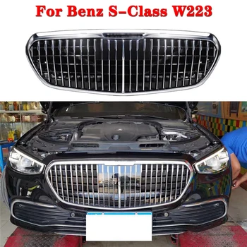 Za Benz S-Class W223 Modificirana za Maybach 2021 S450 S400 Auto-Stil središnja rešetka ABS Rešetka Prednjeg branika Vertikalna letva Prosječna
