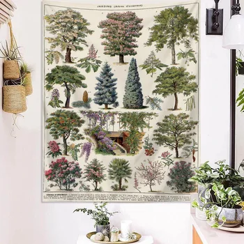 Zidni ukras Klasicni Rotirajući tkanina Nordic Ins Vjetar stabla Šuma Zelena tapiserija Soba dnevni boravak Pozadina tkanine