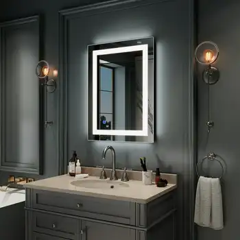 Zidnih ogledala za kupaonicu s led pozadinskim osvjetljenjem, toaletni stol ili zid pravokutni okomito ogledalo za kupatilo, anti-magla + vodootporan IP67 Zidnih ogledala za kupaonicu s led pozadinskim osvjetljenjem, toaletni stol ili zid pravokutni okomito ogledalo za kupatilo, anti-magla + vodootporan IP67 3