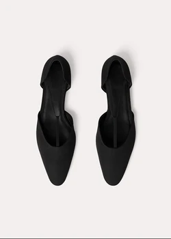 Ženske cipele na ravnim potplatima 2023, luksuzne dizajnerske sandale na ravne cipele od prave kože čipka-up, ženske cipele-brod Baotou s okruglim vrhom, ženski