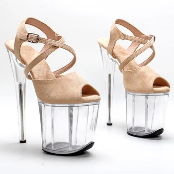 Ženske sandale na transparentan platformi 20 cm/8 cm, ljetna moda cipele na visoku petu s otvorenim vrhom, ženske cipele na tankom petu 1L