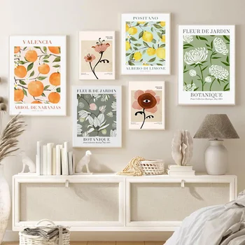 Акварельное biljka u skandinavskom stilu, voćnjak, apstraktne cvijet, wall art, platno, plakat, slikarstvo, slike za dnevni boravak, kućni dekor